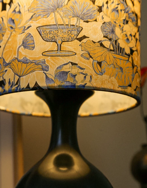 Celadon Blossom Ceramic Table Lamp