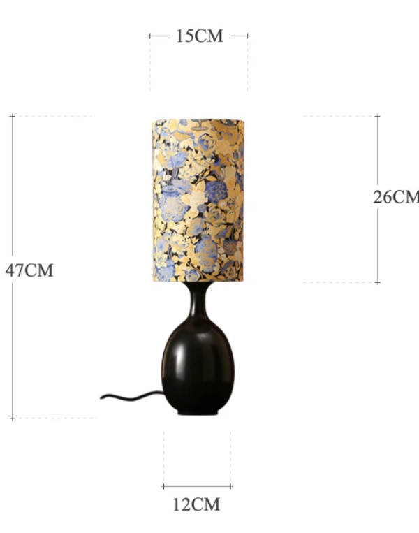 Celadon Blossom Ceramic Table Lamp